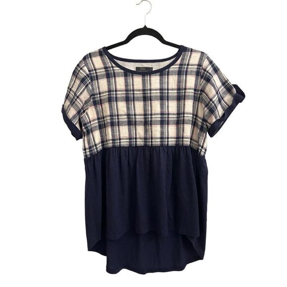 THML plaid and solid top size M - Picture 1 of 7